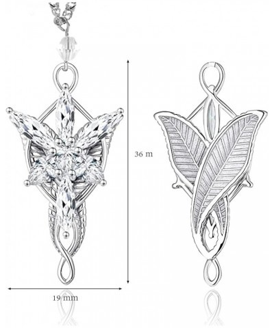 The Lord of the Rings Lady Arwen Evenstar Inspired Collectible Plated Pendant with 20-Inch Chain Necklace Silver $7.22 Necklaces