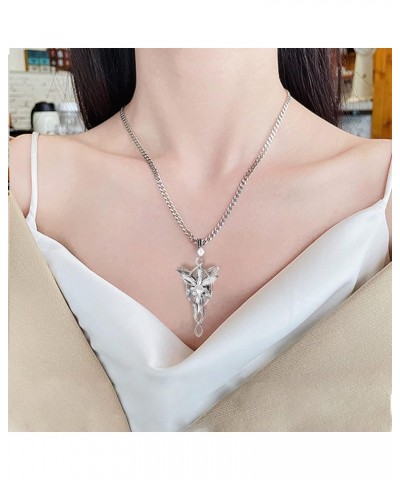 The Lord of the Rings Lady Arwen Evenstar Inspired Collectible Plated Pendant with 20-Inch Chain Necklace Silver $7.22 Necklaces