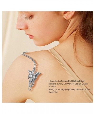 The Lord of the Rings Lady Arwen Evenstar Inspired Collectible Plated Pendant with 20-Inch Chain Necklace Silver $7.22 Necklaces