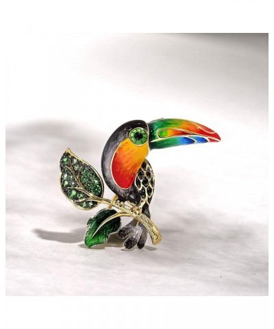 925 Sterling Silver Enamel Pin Brooch for Women Toucan $26.51 Brooches & Pins