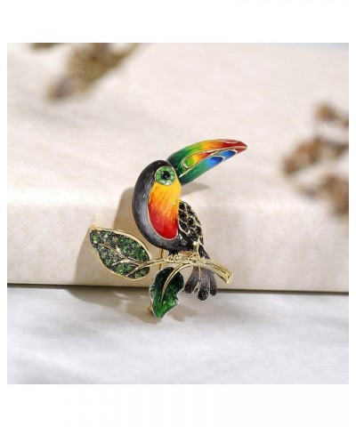 925 Sterling Silver Enamel Pin Brooch for Women Toucan $26.51 Brooches & Pins