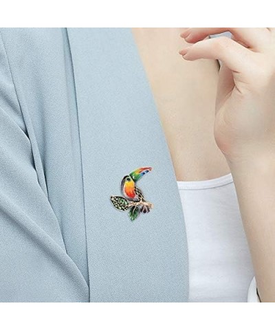 925 Sterling Silver Enamel Pin Brooch for Women Toucan $26.51 Brooches & Pins