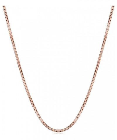 Sterling Silver 1.2 mm Round Box Chain Necklace (14, 16, 18, 20, 22, 24, 30 or 36 inch) 18.0 Inches rose-gold-plated-silver $...