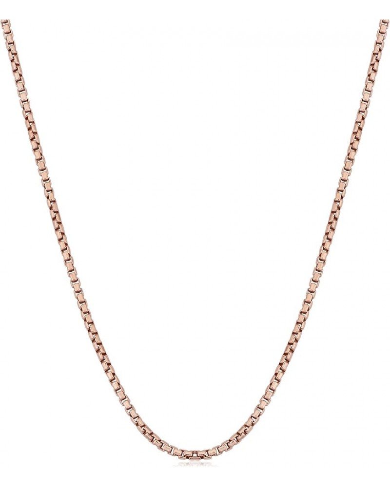 Sterling Silver 1.2 mm Round Box Chain Necklace (14, 16, 18, 20, 22, 24, 30 or 36 inch) 18.0 Inches rose-gold-plated-silver $...