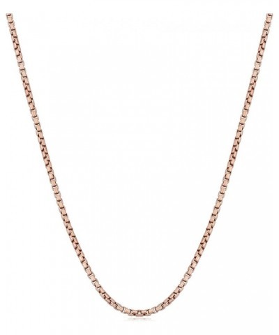 Sterling Silver 1.2 mm Round Box Chain Necklace (14, 16, 18, 20, 22, 24, 30 or 36 inch) 18.0 Inches rose-gold-plated-silver $...