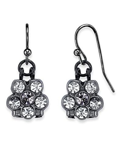 1928 Jewelry Petite Flower Drop Earrings Black $11.45 Earrings