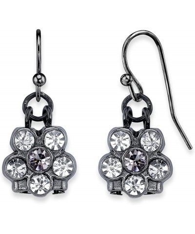 1928 Jewelry Petite Flower Drop Earrings Black $11.45 Earrings