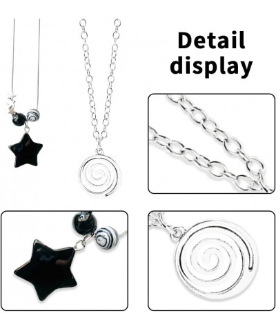 2Pcs Y2k Star Necklaces Set for Women Y2k Accessories Swirl Necklace Y2k Necklace for Women Grunge Necklace for Women Gothic ...