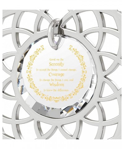 925 Sterling Silver Serenity Prayer Necklace Mandala Pendant Inscribed in 24k Gold on Cubic Zirconia, 18 White $42.16 Necklaces