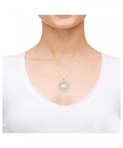 925 Sterling Silver Serenity Prayer Necklace Mandala Pendant Inscribed in 24k Gold on Cubic Zirconia, 18 White $42.16 Necklaces