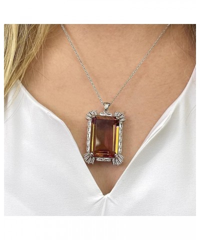 Huge Zultanite Stone Silver Necklace, Color Chance Zultanite Pendant, 925K Zultanite Necklace Gold $62.05 Necklaces