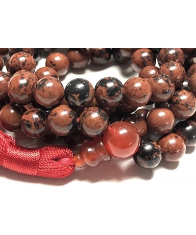 108 Mala Beads Necklace - Reiki Healing Crystals - Handmade Buddhist Prayer Beads Mahogany Obsidian 6 mm $28.31 Necklaces