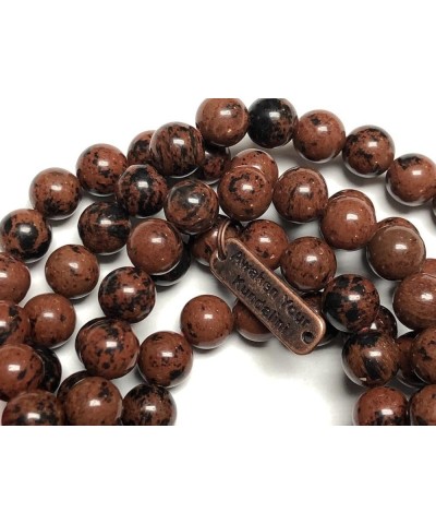 108 Mala Beads Necklace - Reiki Healing Crystals - Handmade Buddhist Prayer Beads Mahogany Obsidian 6 mm $28.31 Necklaces