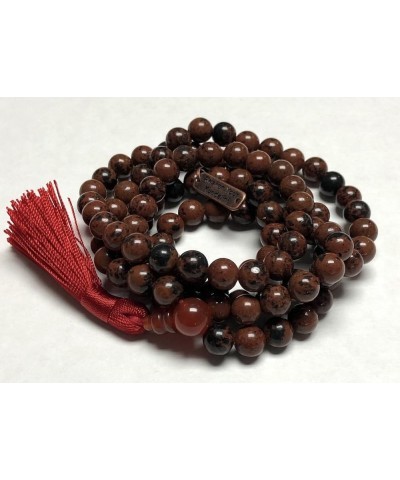 108 Mala Beads Necklace - Reiki Healing Crystals - Handmade Buddhist Prayer Beads Mahogany Obsidian 6 mm $28.31 Necklaces