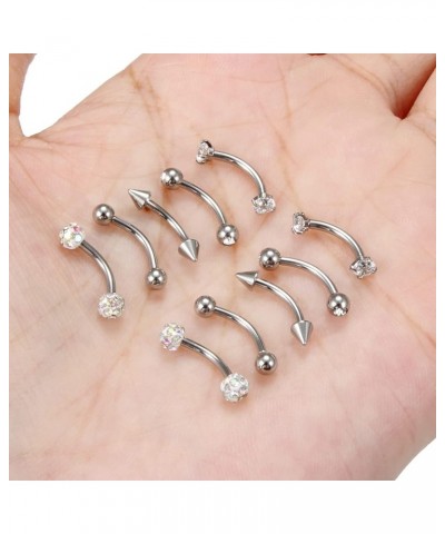 16G Rook Eyebrow Rings 316L Surgical Steel Eyebrow Piercing Rings Clear CZ Curved Barbell Helix Daith Piercing Body Jewelry f...