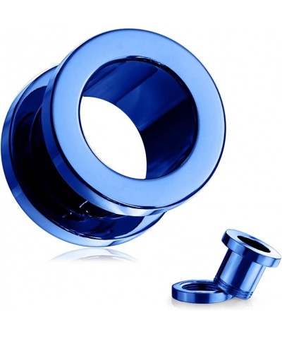 Blue Anodized 316L Surgical Steel Ear Flesh Tunnel - Sold by Piece 10.0 Millimeters $11.03 Body Jewelry