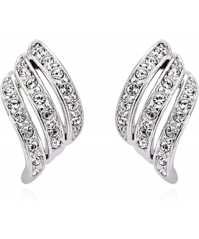 Sterling Sliver & Rose Gold Simulated Diamond Stud Earrings for Women Gift silver-fashion $11.12 Earrings