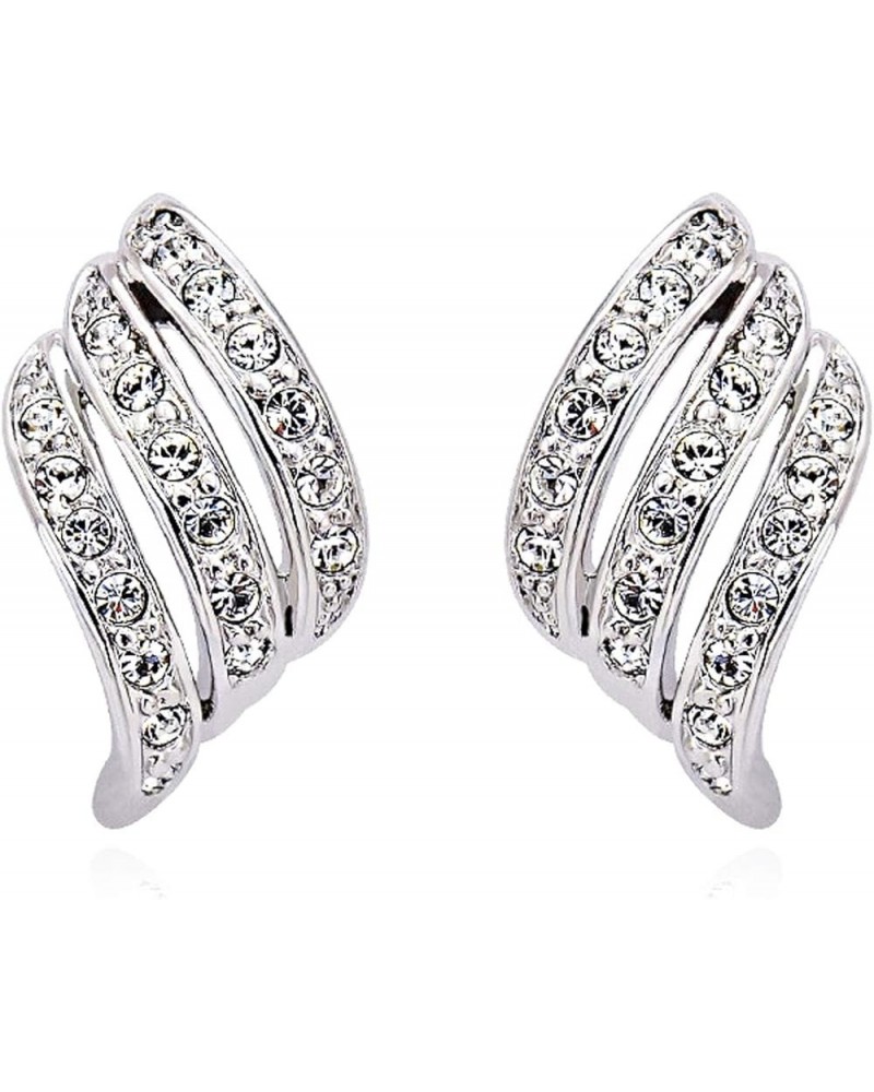 Sterling Sliver & Rose Gold Simulated Diamond Stud Earrings for Women Gift silver-fashion $11.12 Earrings