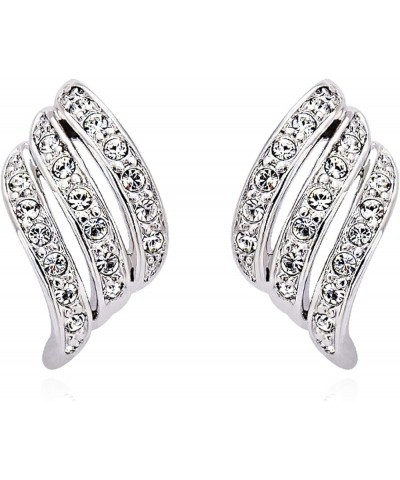 Sterling Sliver & Rose Gold Simulated Diamond Stud Earrings for Women Gift silver-fashion $11.12 Earrings