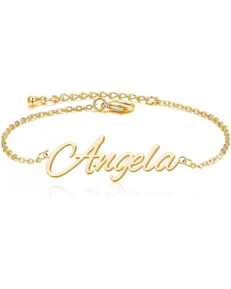 Personalized Name Ankle Bracelet for Women Custom Layered Name Anklet with Initials 18K Gold Plated Graduation Gift Customize...