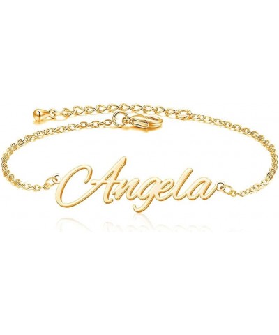 Personalized Name Ankle Bracelet for Women Custom Layered Name Anklet with Initials 18K Gold Plated Graduation Gift Customize...