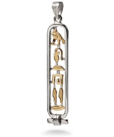 Made in Egypt Personalized Cartouche Necklace - Available in 14K Gold, 18K Gold and Sterling Silver - Open Style - Translate ...