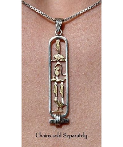 Made in Egypt Personalized Cartouche Necklace - Available in 14K Gold, 18K Gold and Sterling Silver - Open Style - Translate ...