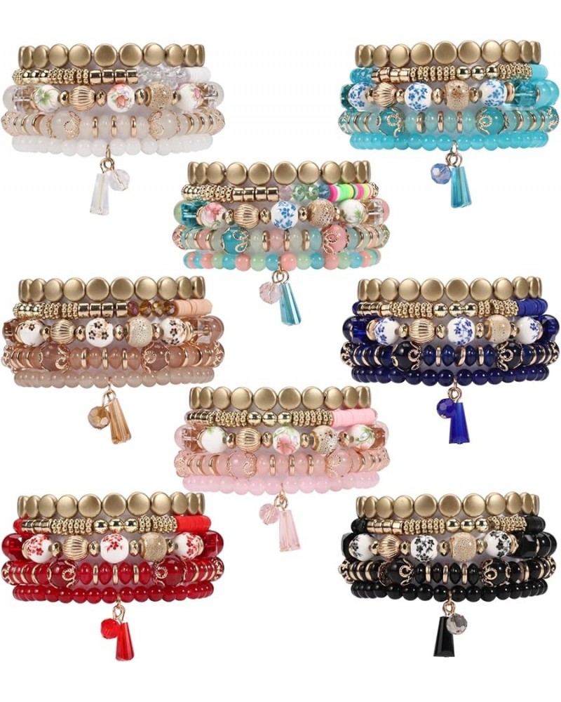 Bohemian Bracelets for Women Stretch Multilayer Colorful Beads Bracelet with Charm Jewelry Multi-R $8.78 Bracelets