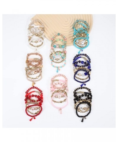 Bohemian Bracelets for Women Stretch Multilayer Colorful Beads Bracelet with Charm Jewelry Multi-R $8.78 Bracelets