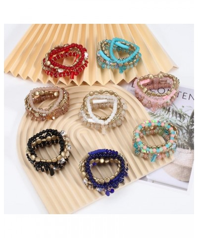 Bohemian Bracelets for Women Stretch Multilayer Colorful Beads Bracelet with Charm Jewelry Multi-R $8.78 Bracelets