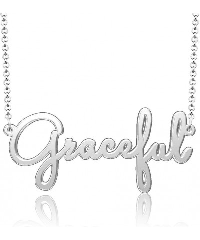 Personalized Stainless Steel Jewelry Inspirational Words Custom Name Necklace Graceful $9.00 Necklaces