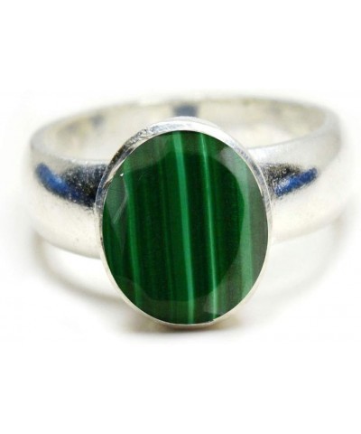 Choose Your Real Gemstone Ring Oval Shape 925 Sterling Silver Faceted Birthstone Jewelry 4-13 natural-faceted malachite $14.6...