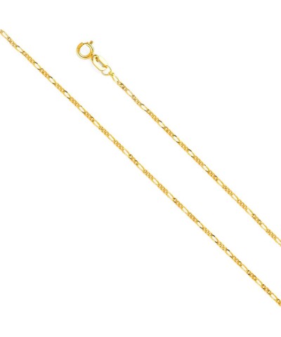 14k REAL Yellow Gold Solid 1.5mm Figaro Chain Necklace with Spring Ring Clasp 22.0 Inches $48.96 Necklaces