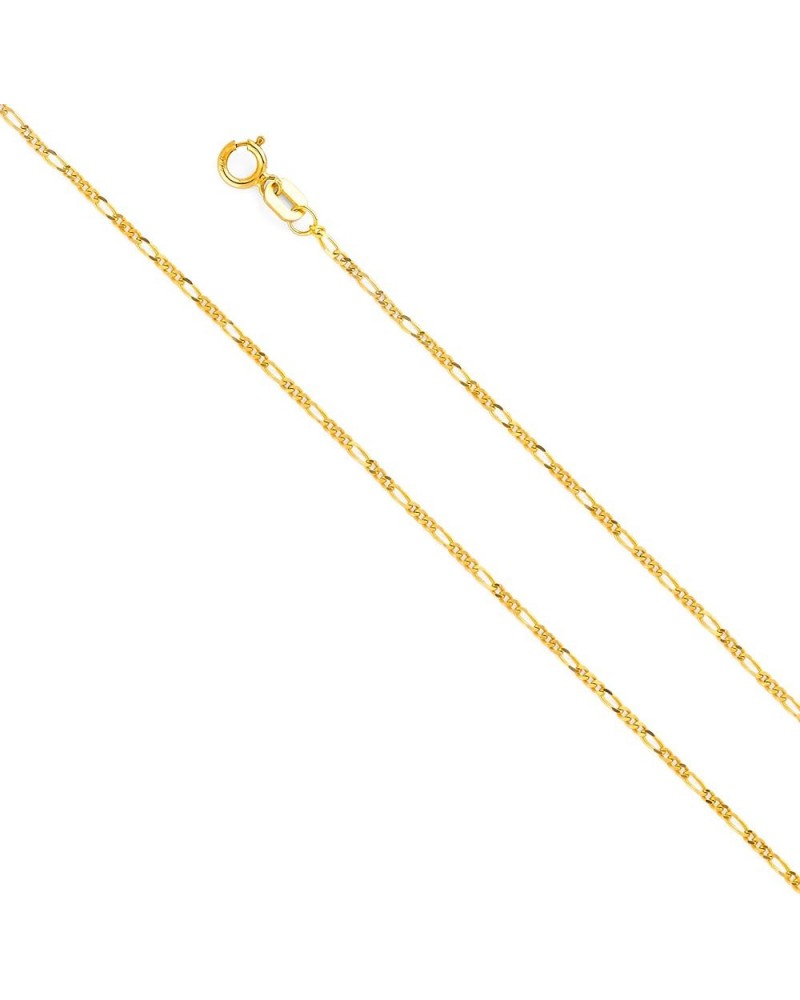 14k REAL Yellow Gold Solid 1.5mm Figaro Chain Necklace with Spring Ring Clasp 22.0 Inches $48.96 Necklaces