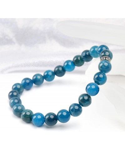 Natural Healing Gemstone Bracelet, 8mm Semi Precious Stone Bracelet for Men Women, Stress Relief Crystal Jewelry Apatite $9.6...