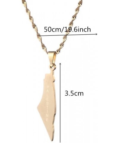 Stainless Steel Palestine Pendant Chain Necklaces Silver Color Gold Color Jewelry gold $8.21 Necklaces