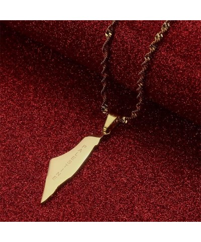 Stainless Steel Palestine Pendant Chain Necklaces Silver Color Gold Color Jewelry gold $8.21 Necklaces