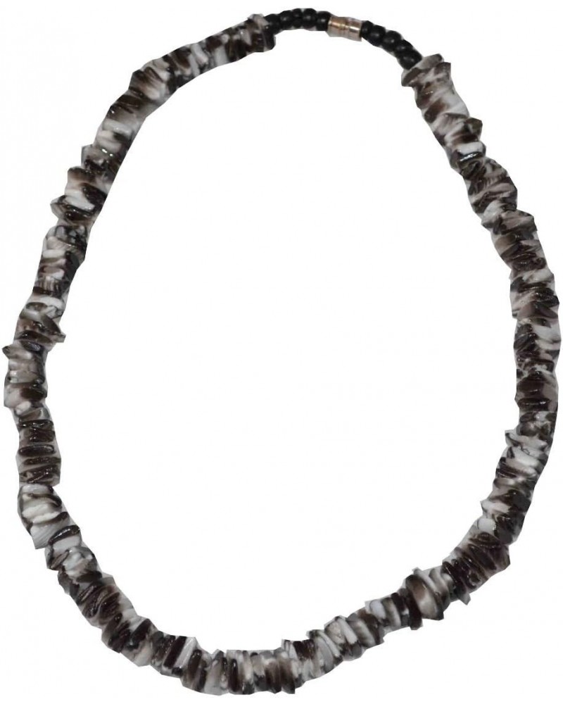 Real Chips Puka Shell Choker Necklace 18" Black White $9.09 Necklaces