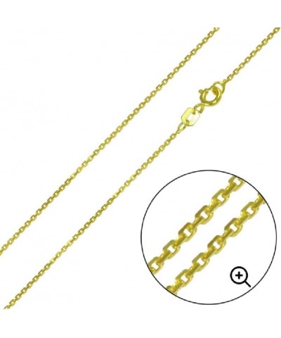 Sterling Silver Yellow Gold Plated 1mm Cable Chain Necklace w/Bass Fish Pendant Charm Pendant w/ 18" Cable Chain $13.80 Neckl...