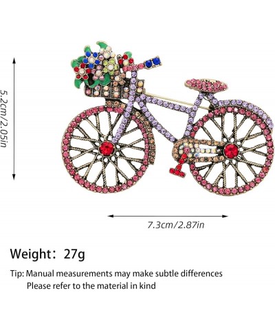 Crystal Rhinestone Creative Bicycles Brooch Pin for Women Retro Elegant Handmade Red Brooches Pins Classic Wedding Fashion Je...