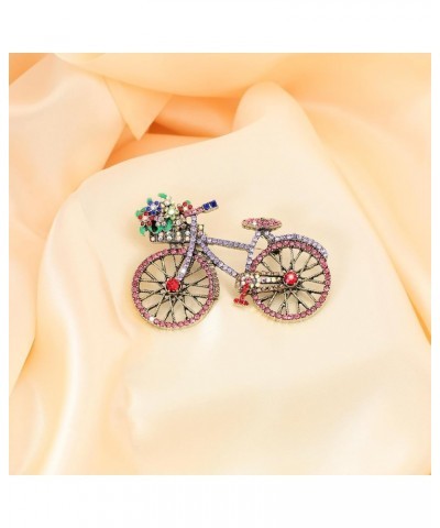 Crystal Rhinestone Creative Bicycles Brooch Pin for Women Retro Elegant Handmade Red Brooches Pins Classic Wedding Fashion Je...