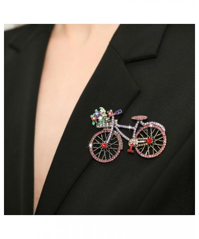 Crystal Rhinestone Creative Bicycles Brooch Pin for Women Retro Elegant Handmade Red Brooches Pins Classic Wedding Fashion Je...