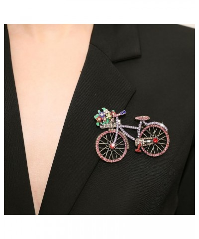 Crystal Rhinestone Creative Bicycles Brooch Pin for Women Retro Elegant Handmade Red Brooches Pins Classic Wedding Fashion Je...