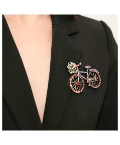 Crystal Rhinestone Creative Bicycles Brooch Pin for Women Retro Elegant Handmade Red Brooches Pins Classic Wedding Fashion Je...