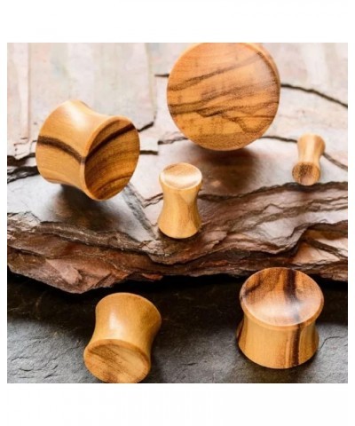 Olive Wood Double Flared Solid Organic Ear Plugs Gauges, Sold As Pair 8mm (0GA) $9.99 Body Jewelry