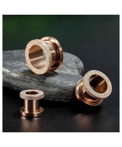 Gauges for Ears Surgical Steel Tunnels Upgrade Scrub Plugs Piercing Party Gift Earrings 8g(3mm) to 5/8g(16mm). Rose gold 8g(3...