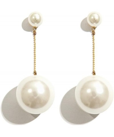 Long Pearl Drop Dangle Earrings for Women Large Pearl Tassel Earrings Pearl Chain Earrings $10.07 Earrings