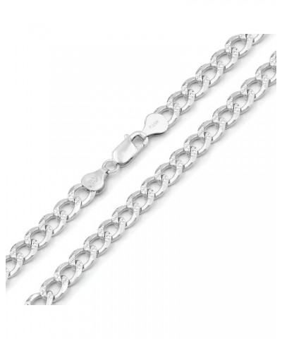 925 Italian Sterling Silver 2.5mm - 10.5mm Solid Cuban Diamond Cut Chain, ITProLux Curb Link Pave Necklace 6.5mm $23.51 Neckl...