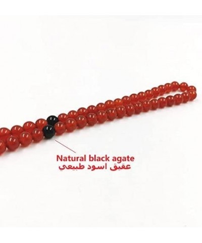 Tasbih Natural Red agate stone 99 beads 6mm cotton tassel pocket prayer beads Muslim bracelet arab fashion gift islamic Rosar...