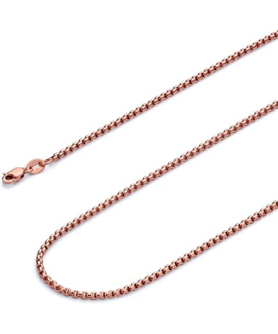 14K Hollow Gold Round Box Chains (Select Options) 22 Inches Rose Gold $110.95 Necklaces